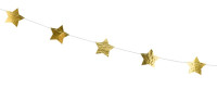 Vorschau: Goldene metallic Sternen Girlande 3,6m