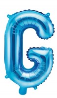 Oversigt: Folieballon G azurblå 35 cm