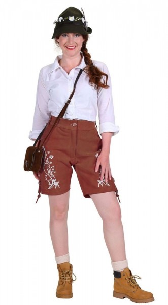 Skórzane spodnie Namika damskie w kolorze jasnobrązowym