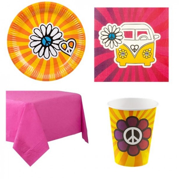 Small hippie peace party set