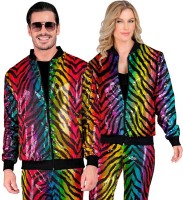Preview: Rainbow party sequin bomber jacket unisex