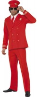 Oversigt: Rødt pilot kostume til mænd