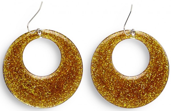 Gold 70s Disco Fever Earrings