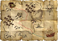 4 Sebastian sabers pirate treasure map