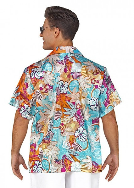 Camicia hawaiana turchese per uomo 3