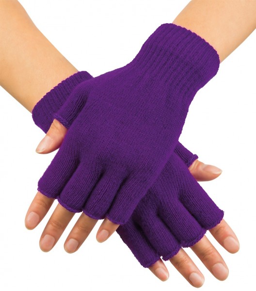 Half finger gloves purple
