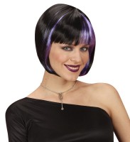 Purple bob wig with strands