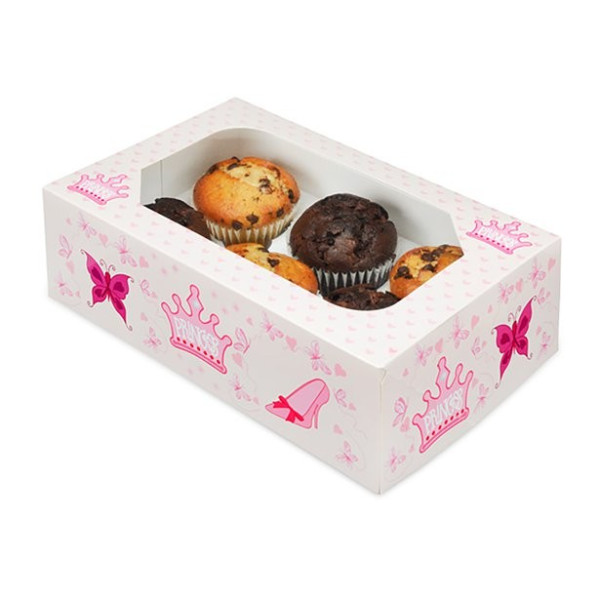 2 Prinzessin Cupcake Box für 6 Cupcakes