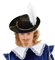Musketeer children's hat with black feather