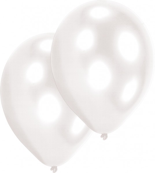 Sæt med 25 balloner hvid perlemor 27,5 cm