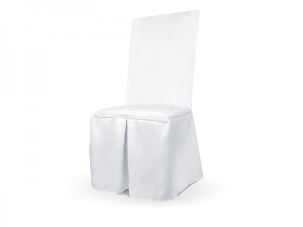 Szlachetny biały pokrowiec na krzesło