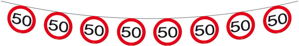 Traffic sign 50 pennant chain 12m