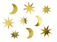 Vista previa: Lunas y estrellas doradas de decoración 9 unidades