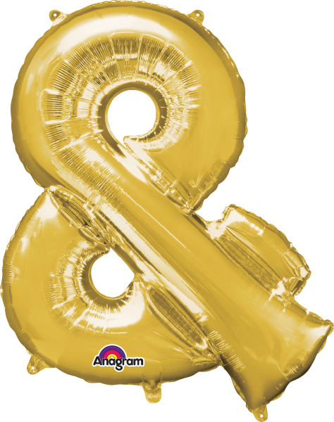 Folieballon & bord goud 96cm
