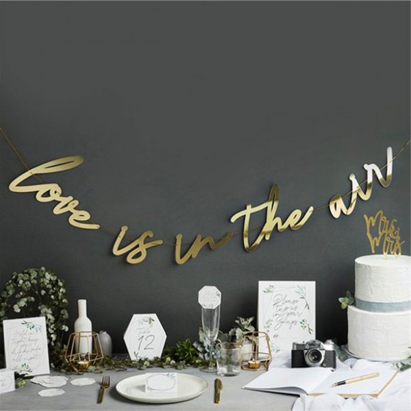 Love is in the Air Girlande gold 2m 2