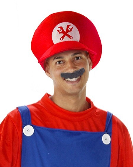 Super Marius plumber hat with beard
