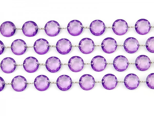 Kristall Perlen Hänger violett 1m