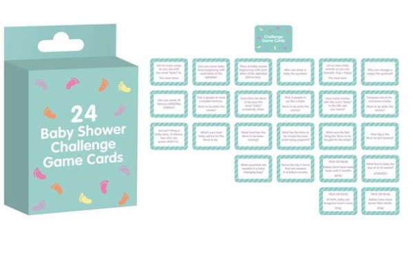 24 baby shower utmaningskort