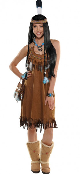 Indianerin Kleid blaue Feder