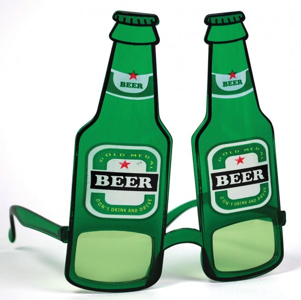 Grüne Bierflaschen Partybrille