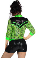 Vorschau: Schrille Trainingsjacke neon grün für Damen