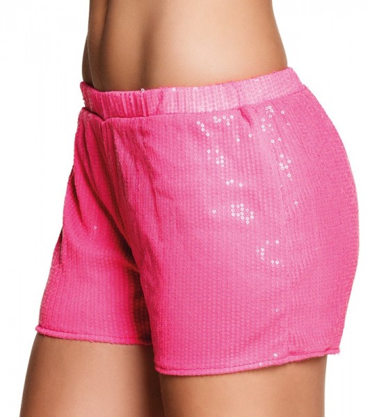 Pinke Neon Hotpants Mit Pailletten