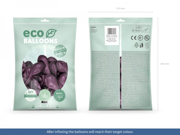 100 Eco metallic Ballons brombeere 30cm