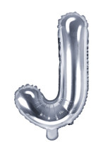 Balon foliowy J srebrny 35cm