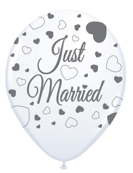 8 Just Married Hochzeits-Ballons