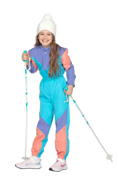 Kostium narciarski w stylu retro dla dzieci