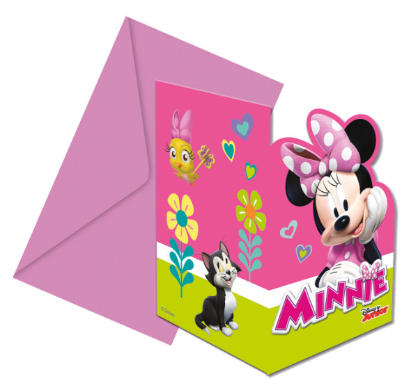 6 cartes d'invitation Minnie & Daisy