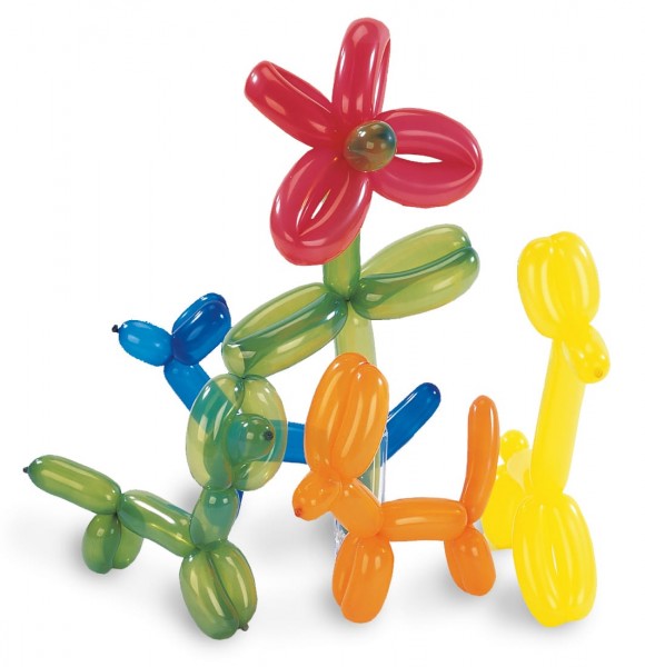 50 colorful modeling balloons with pump