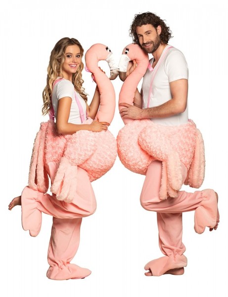 Sjovt lyserød flamingo-kostume unisex