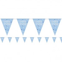 Sparkling Blue Birthday Wimpelkette 2,75m