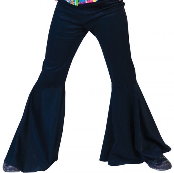 Czarne spodnie rozszerzane hippie męskie