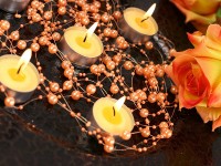 Preview: 5 pearl garlands Sissi orange 1.3m