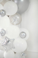 25 globos de aluminio cielo estrellado plata