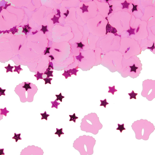Confeti de pies de bebé rosa
