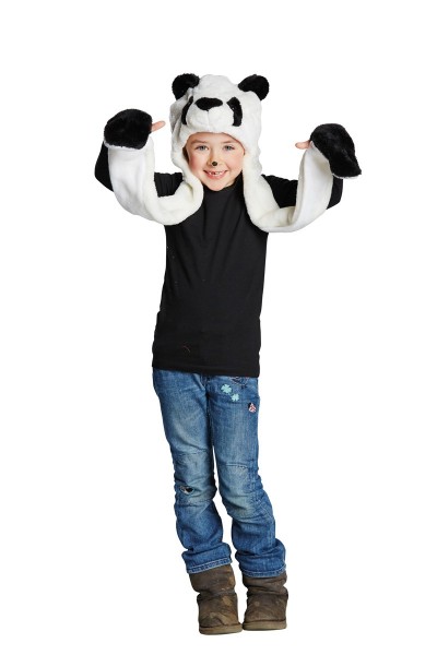 Fluffy panda børn hat