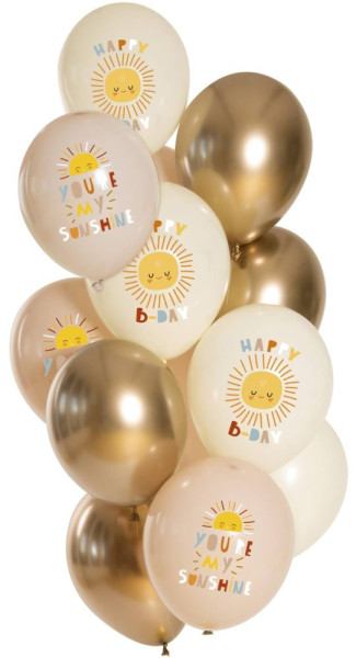 12 sunshine birthday balloons 33cm