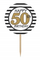 Oversigt: 6 vilde 50-års fødselsdagsspyd 9.2cm