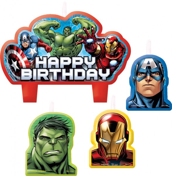 Avengers superhero crew cake candle 7cm 4 pieces