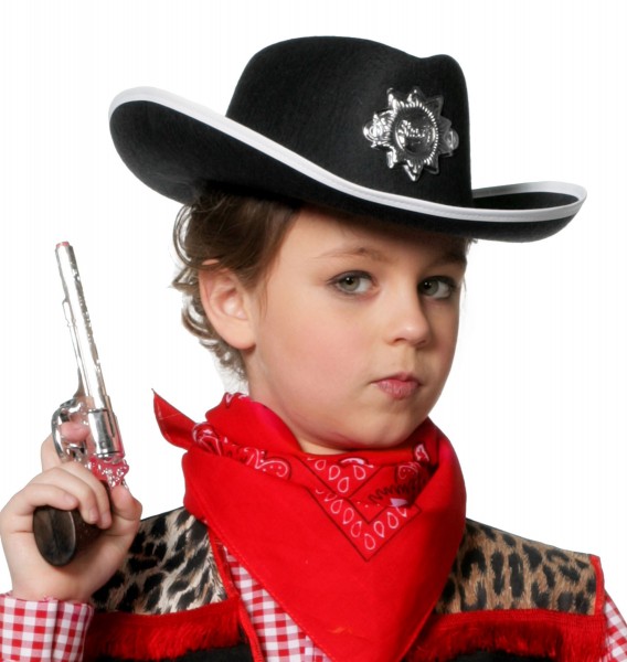Schwarzer Sheriff Hut Für Kinder
