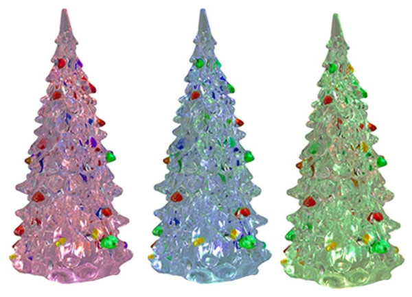 Sapin de Noël transparent avec changement de couleur