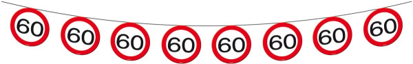 Znak drogowy łańcucha proporczyków 60. urodziny