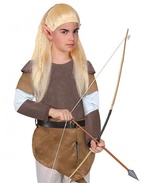 Blonde Elf Warrior Child Pruik 2