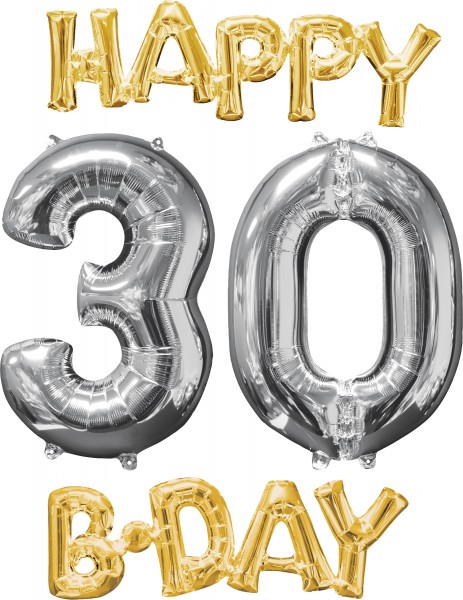 Folienballons Happy 30 Birthday 4-teilig