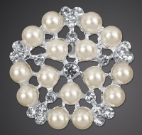Anteprima: 2 spille di perle decorative 25mm