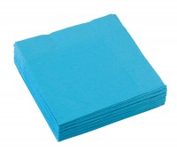 20 servetten in azuurblauw 25cm