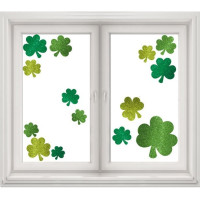 Preview: St Patricks Day shamrock window decoration 45.7 x 30.5cm